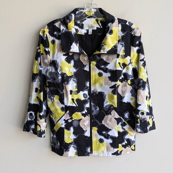 Conrad C Jackets & Blazers - Conrad C abstract floral print zip jacket